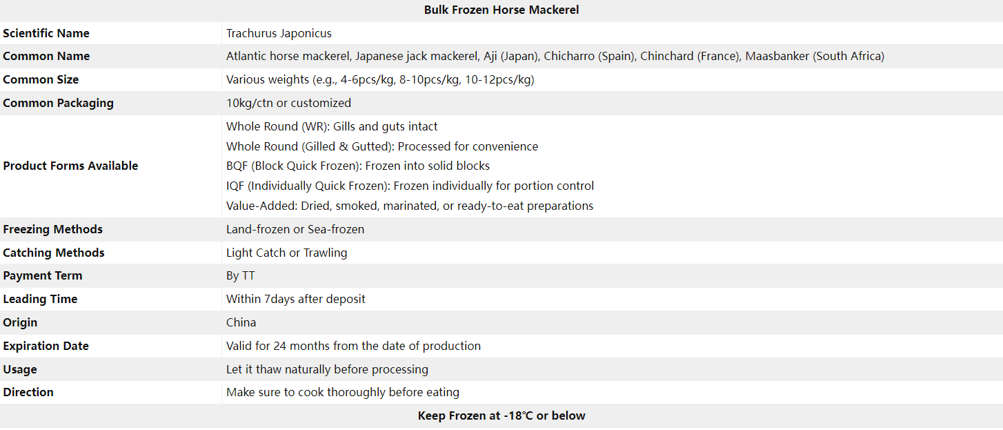 Bulk Frozen Horse Mackerel Bulk Frozen Horse Mackerel
